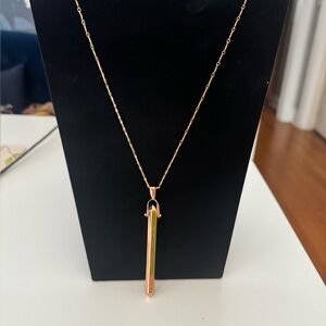 Stella & Dot | RETIRED Rose Gold Rebel Pendant Necklace, Adjustable 15"-30